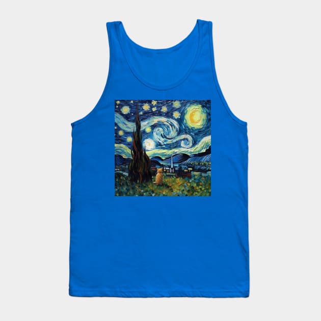 A Cat's Starry Night Tank Top by The Bark Side